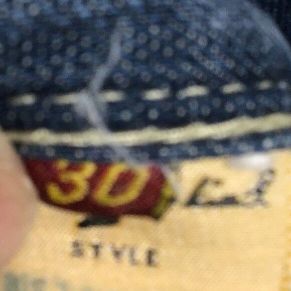 7 For All Mankind Flynt Jeans with Rhinestone Pockets and Raw Hem Size 30 - Picture 11 of 13